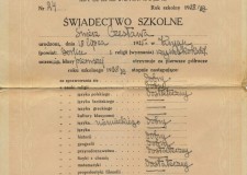 Powiększ zdjęcie Świadectwo Prywatnego Gimnazjum Koedukacyjnego miasta Gorlice z lat 1938–1939