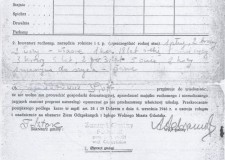 Powiększ zdjęcie Protokół przekazania gospodarstwa we Jarzębiec; 1947 rok