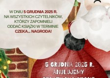 Przejdź do - Plakat%20—%20Święty%20Mikołaj%20anuluje%20opłaty%20za%20przetrzymane%20książki!