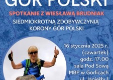 Powiększ zdjęcie Plakat — Korona Gór Polski — spotkanie z Wiesławą Brudniak