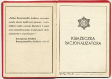 Powiększ zdjęcie „Książeczka racjonalizatora”  Józefa Podsadowskiego 