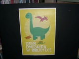 plakat na Dzień Dinozaura w bibliotece 