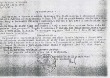 Powiększ zdjęcie Stwierdzenie przez Sąd Grodzki w Bieczu zgonu Piotra Wilka; 28 lipca 1948 rok