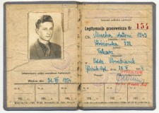 Powiększ zdjęcie Legitymacja pracownicza Władysława Muchy wydana 29 kwietnia 1954 roku