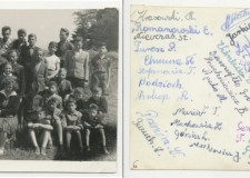 Powiększ zdjęcie Klasa Andrzeja Świrada awers i rewers (1957 r.), nauczycielka z prawej Emilia Mazela i Stanisława Koczyrkiewicz